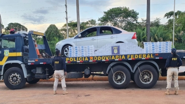 PRF apreende 100 Kg de tabaco, 4.630 maços de cigarros estrangeiros e mais 34 Kg de cabelos humanos ilegais no Acre